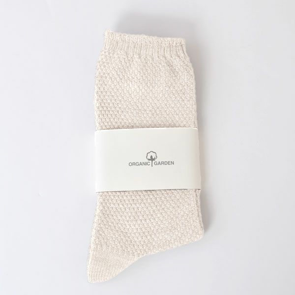 オーガニックコットン 鹿の子編みソックス
