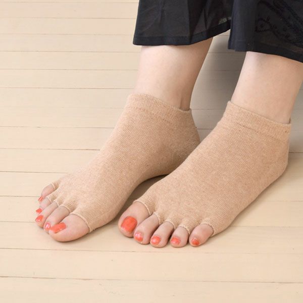 オーガニックコットン 五本指フィンガーレスソックス