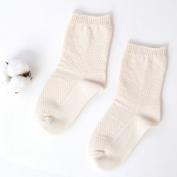 オーガニックコットン キッズ鹿の子編みソックス