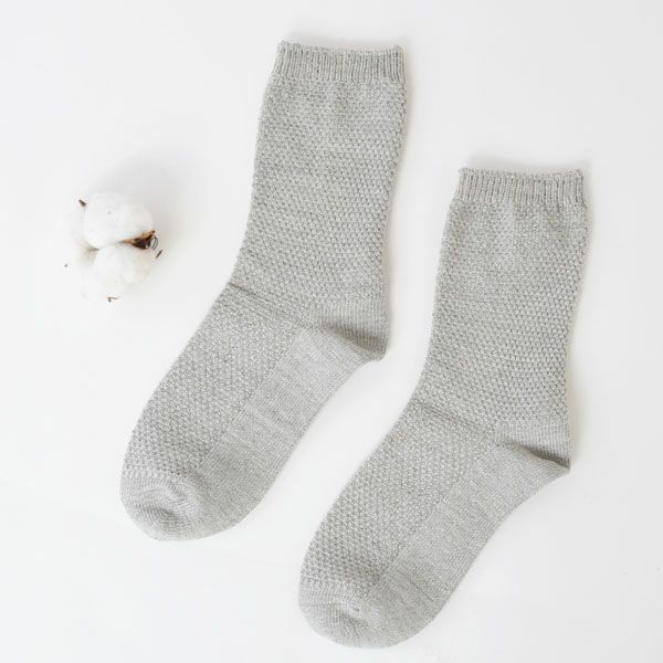オーガニックコットン キッズ鹿の子編みソックス