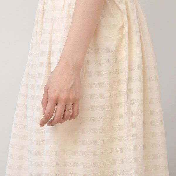 オーガニックコットン シャドウチェックギャザースカート