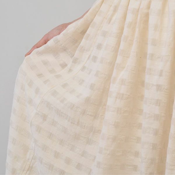 オーガニックコットン シャドウチェックギャザースカート