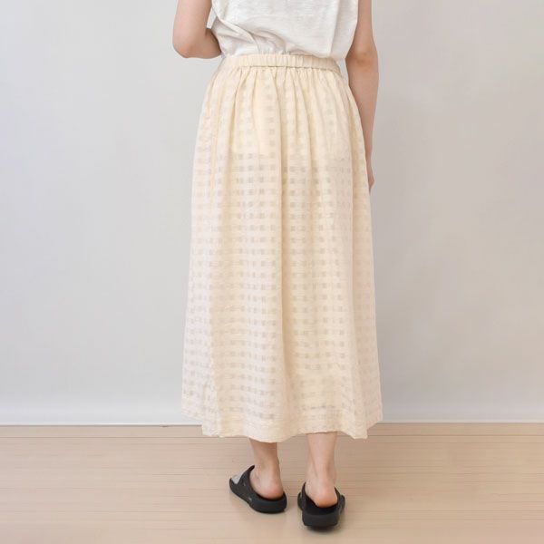 オーガニックコットン シャドウチェックギャザースカート