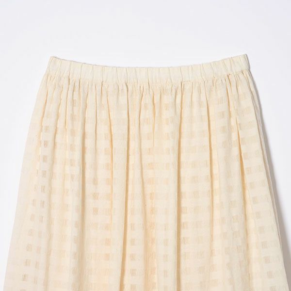 オーガニックコットン シャドウチェックギャザースカート