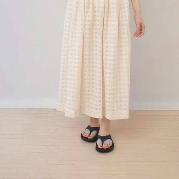 オーガニックコットン シャドウチェックギャザースカート