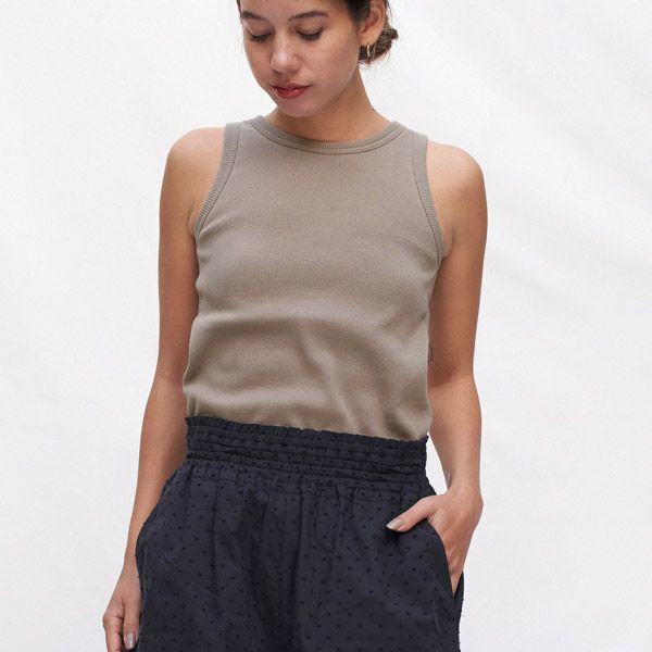 オーガニックコットン スパンリブカップ付アメリカンスリーブ