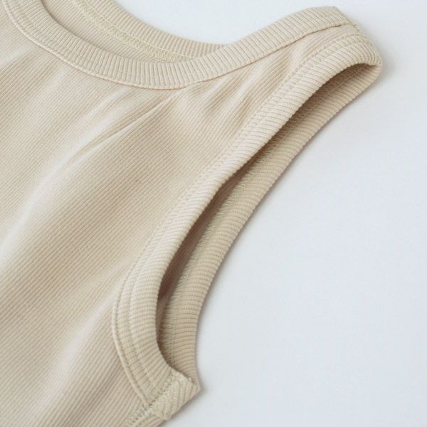 オーガニックコットン スパンリブカップ付アメリカンスリーブ