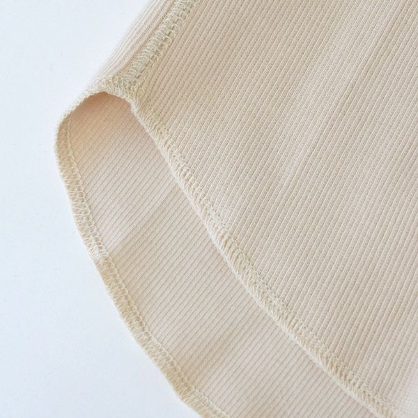 オーガニックコットン スパンリブカップ付アメリカンスリーブ