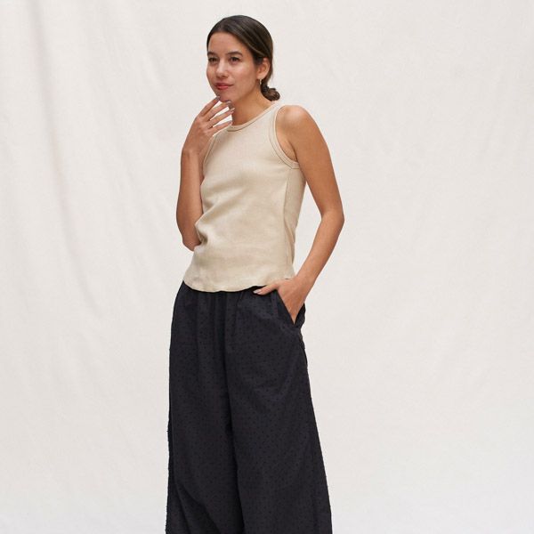 オーガニックコットン スパンリブカップ付アメリカンスリーブ