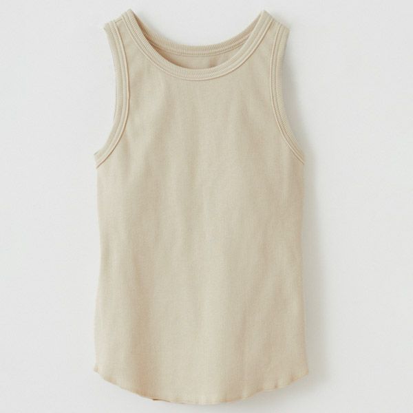 オーガニックコットン スパンリブカップ付アメリカンスリーブ