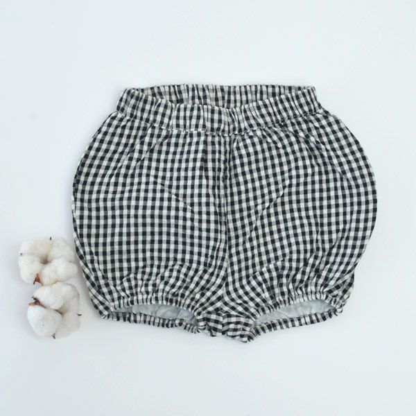 オーガニックコットン ベビーサッカーチェックブルマ