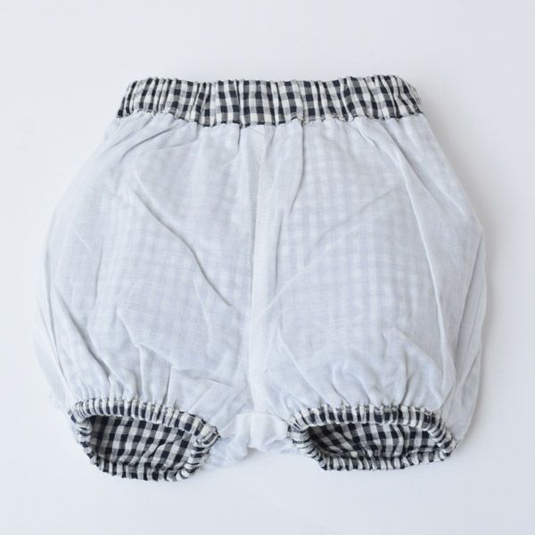 オーガニックコットン ベビーサッカーチェックブルマ