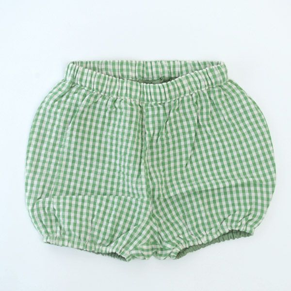 オーガニックコットン ベビーサッカーチェックブルマ