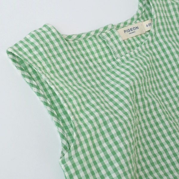 オーガニックコットン キッズサッカーチェックノースリーブトップ