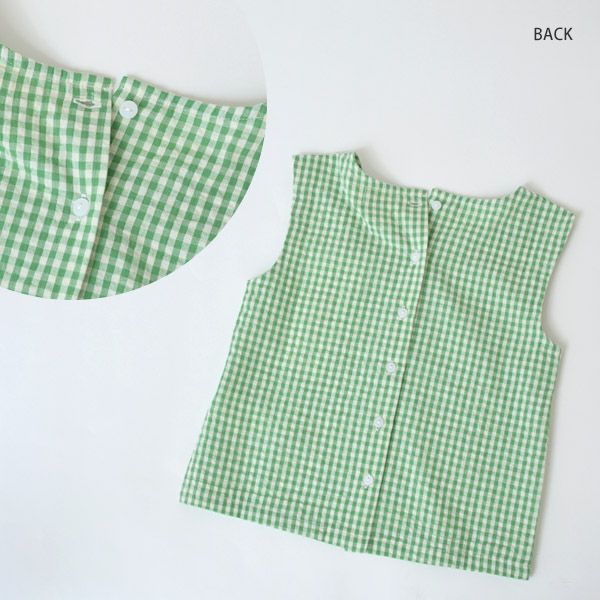 オーガニックコットン キッズサッカーチェックノースリーブトップ