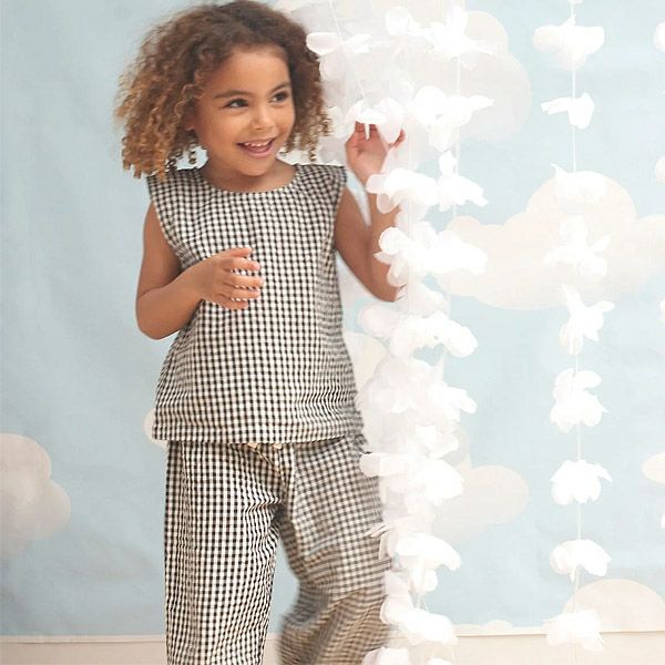 オーガニックコットン キッズサッカーチェックノースリーブトップ