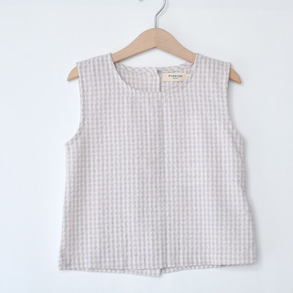 オーガニックコットン キッズサッカーチェックノースリーブトップ