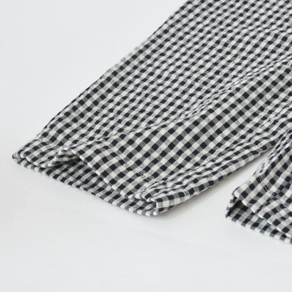 オーガニックコットン キッズサッカーチェックリラックスパンツ