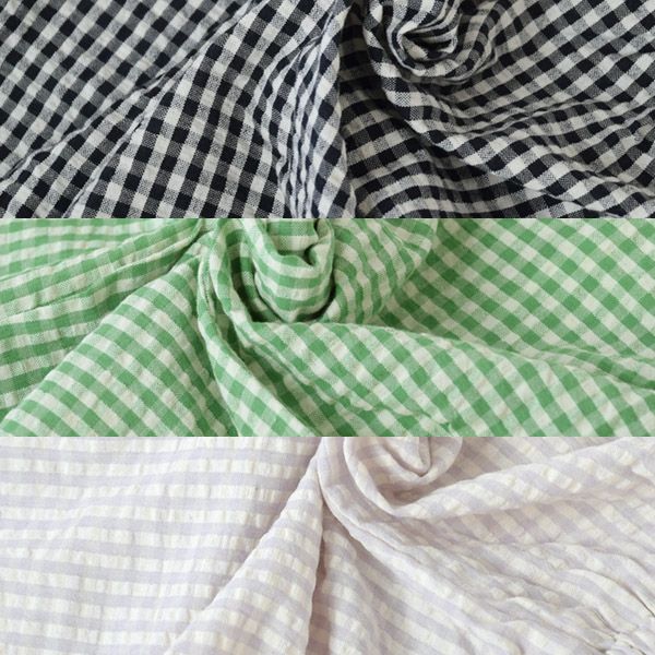 オーガニックコットン キッズサッカーチェックリラックスパンツ