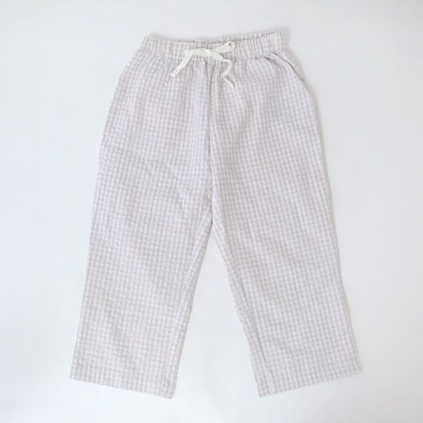 オーガニックコットン キッズサッカーチェックリラックスパンツ