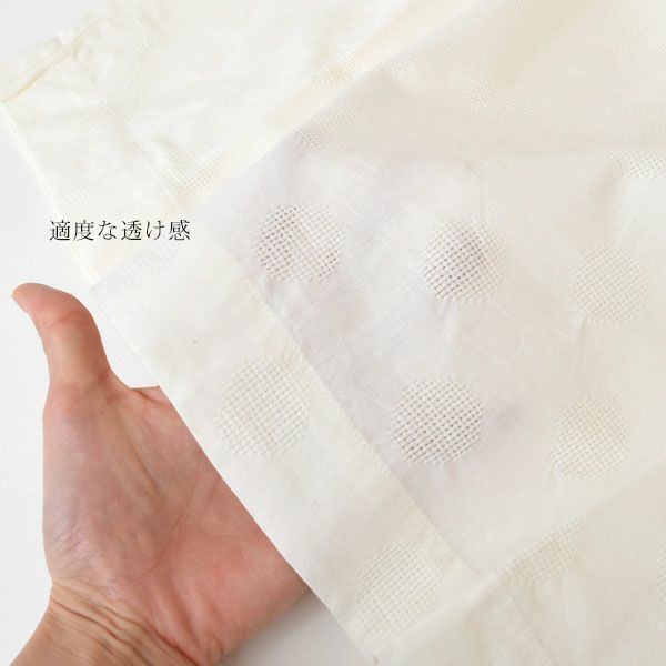 オーガニックコットン 手織り透かしドットジャガードブラウス