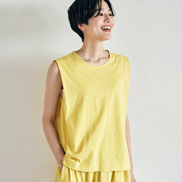 オーガニックコットン 天竺ノースリーブトップ