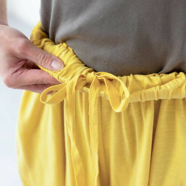 オーガニックコットン 天竺ワイドギャザーパンツ