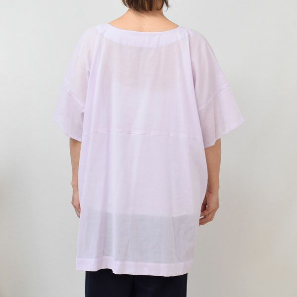 オーガニックコットン Vネックボックスプルオーバーブラウス