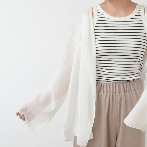 オーガニックコットン＆和紙 ボイルフードローブジャケット