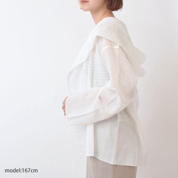 オーガニックコットン＆和紙 ボイルフードローブジャケット