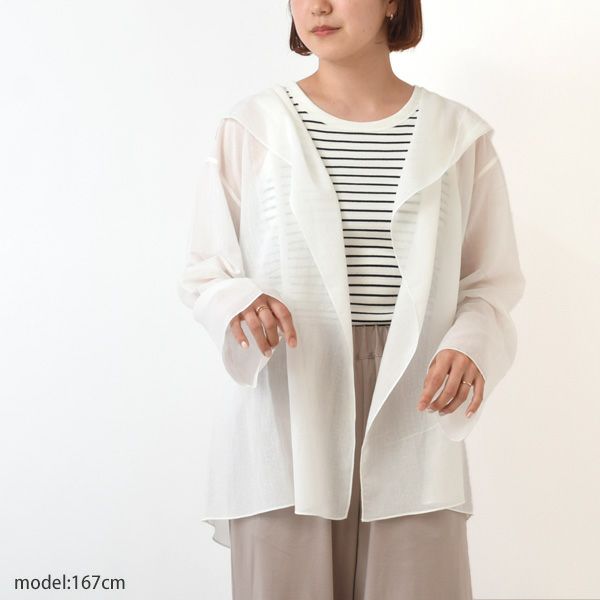 オーガニックコットン＆和紙 ボイルフードローブジャケット