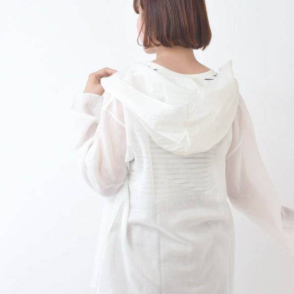 オーガニックコットン＆和紙 ボイルフードローブジャケット