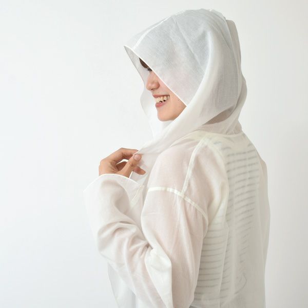 オーガニックコットン＆和紙 ボイルフードローブジャケット