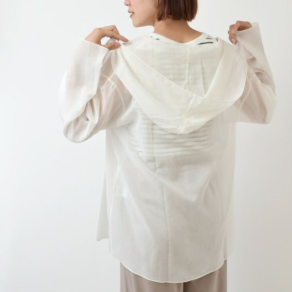 オーガニックコットン＆和紙 ボイルフードローブジャケット