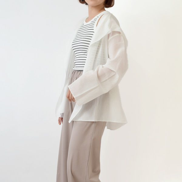 オーガニックコットン＆和紙 ボイルフードローブジャケット