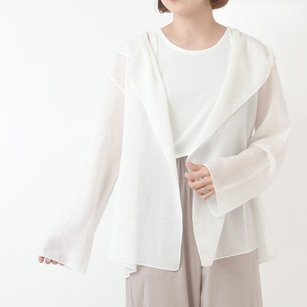 オーガニックコットン＆和紙 ボイルフードローブジャケット