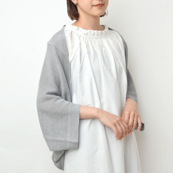 オーガニックコットン＆リネン草木染めメッシュボレロ