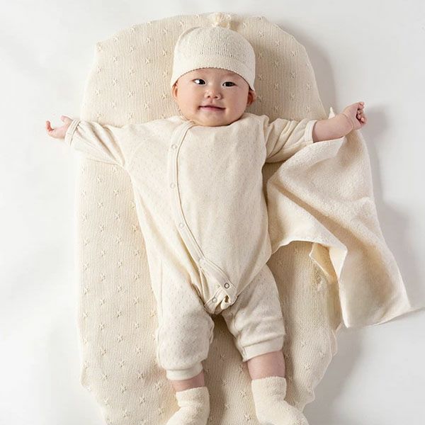 オーガニックコットン 新生児用薄手カバーオール