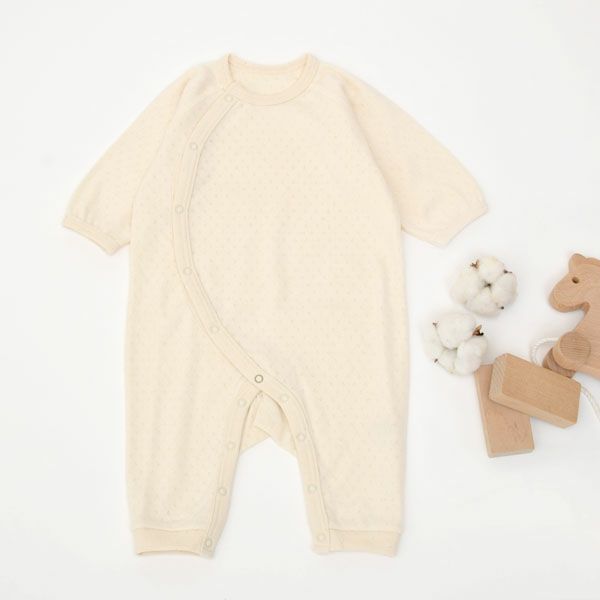 オーガニックコットン 新生児用薄手カバーオール