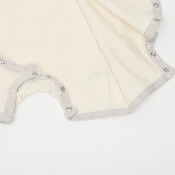 オーガニックコットン ニットトリミング半袖ロンパース