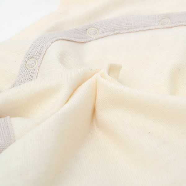 オーガニックコットン ニットトリミング半袖ロンパース