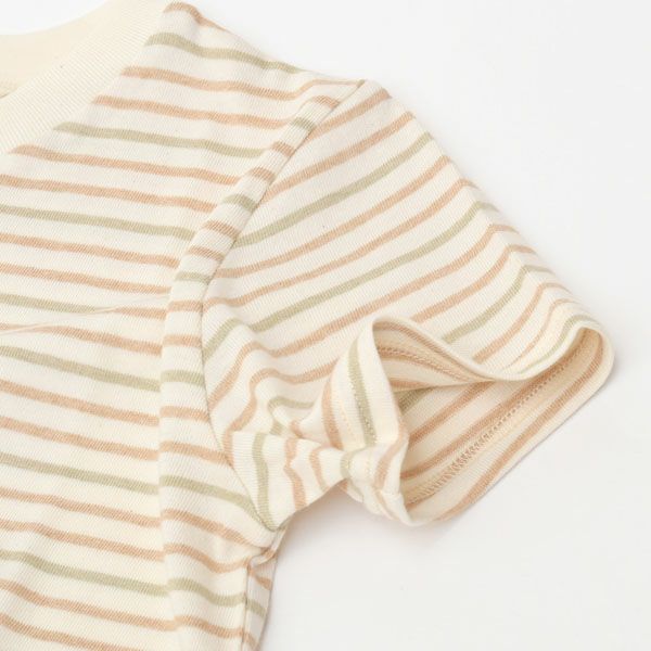 オーガニックコットン キッズボーダーT＆ワッフルショートパンツ