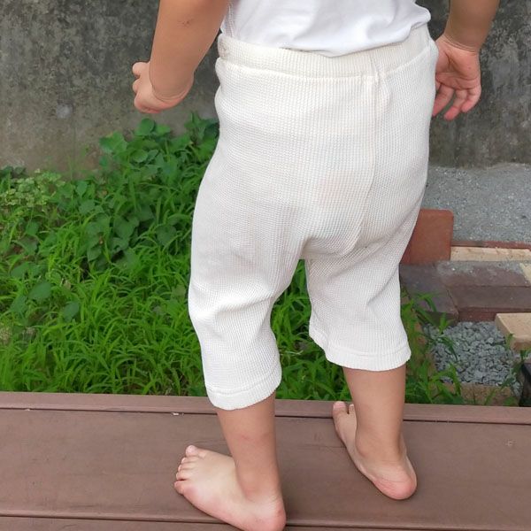 オーガニックコットン キッズボーダーT＆ワッフルショートパンツ