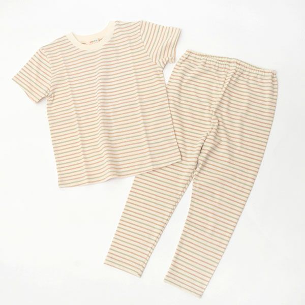 オーガニックコットン キッズボーダーT＆ロングパンツ