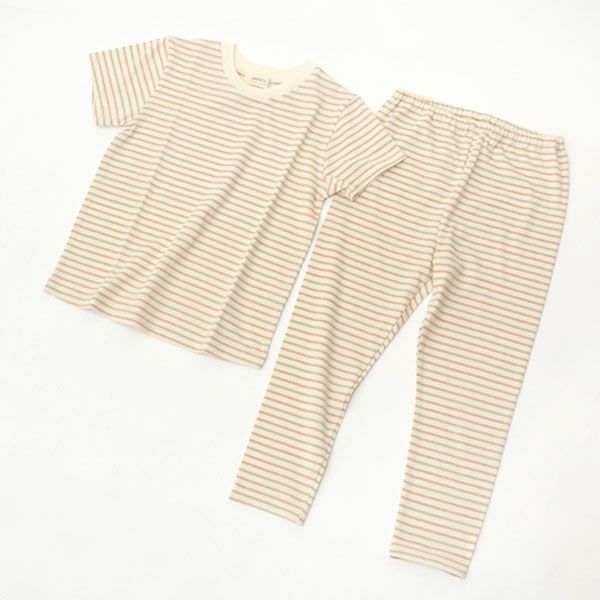 オーガニックコットン キッズボーダーT＆ロングパンツ