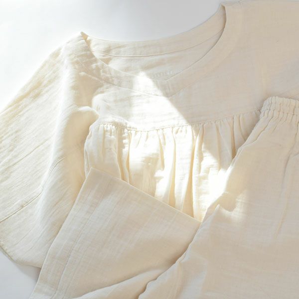 オーガニックコットン 追撚ダブルガーゼパジャマ