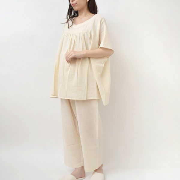 オーガニックコットン 追撚ダブルガーゼパジャマ