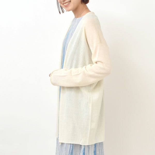 オーガニックコットン ペーパーコットン ロングカーディガン