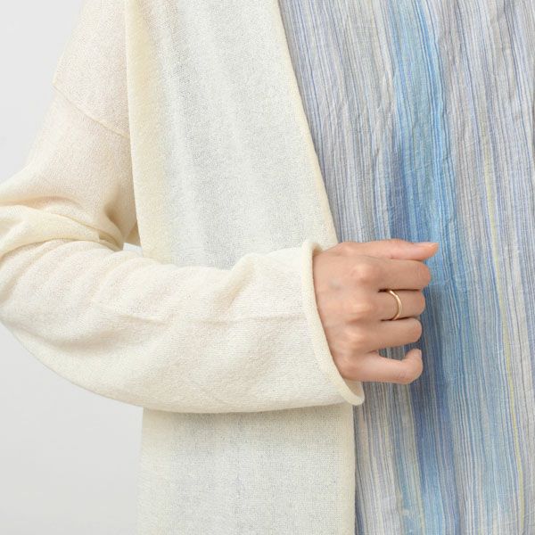 オーガニックコットン ペーパーコットン ロングカーディガン