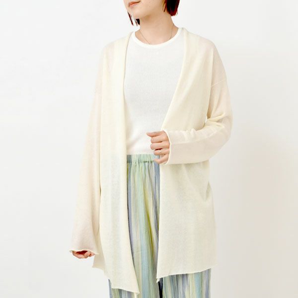 オーガニックコットン ペーパーコットン ロングカーディガン